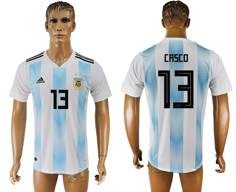 Argentina 13 CASCO Home 2018 FIFA World Cup Thailand Soccer Jersey - Click Image to Close