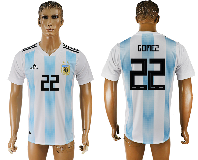 Argentina 22 GOMEZ Home 2018 FIFA World Cup Thailand Soccer Jersey - Click Image to Close