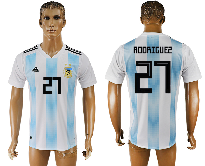 Argentina 27 RODRIGUEZ Home 2018 FIFA World Cup Thailand Soccer Jersey