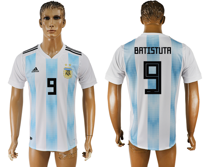 Argentina 9 BATISTUTA Home 2018 FIFA World Cup Thailand Soccer Jersey - Click Image to Close