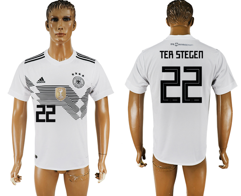 Germany 22 TER STEGEN Home 2018 FIFA World Cup Thailand Soccer Jersey - Click Image to Close