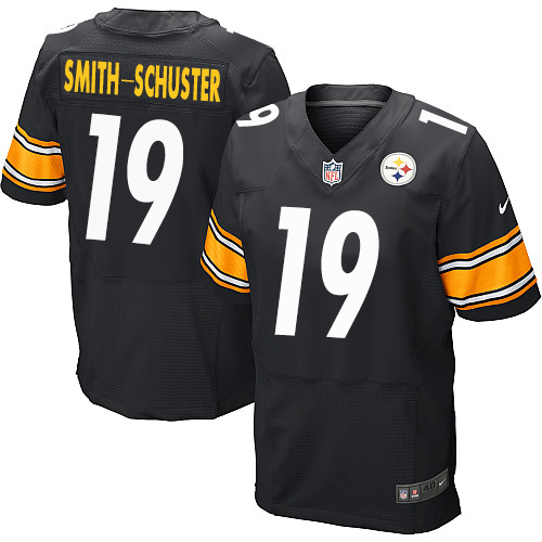 Nike Steelers 19 JuJu Smith-Schuster Black Elite Jersey - Click Image to Close