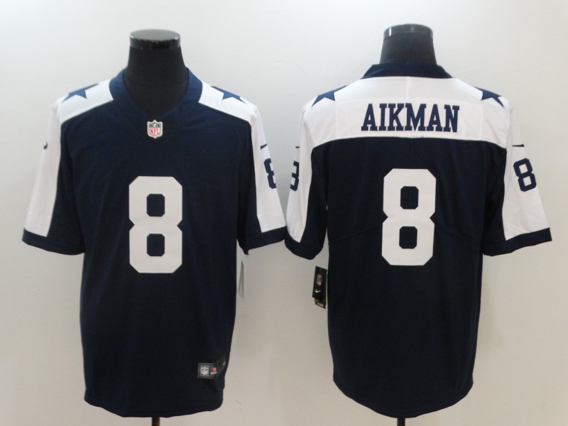 Nike Cowboys 8 Troy Aikman Navy Throwback Vapor Untouchable Player Limited Jersey