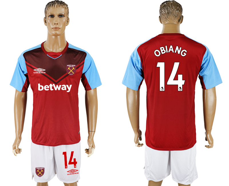 2017-18 West Ham United 14 OBIANG Home Soccer Jersey