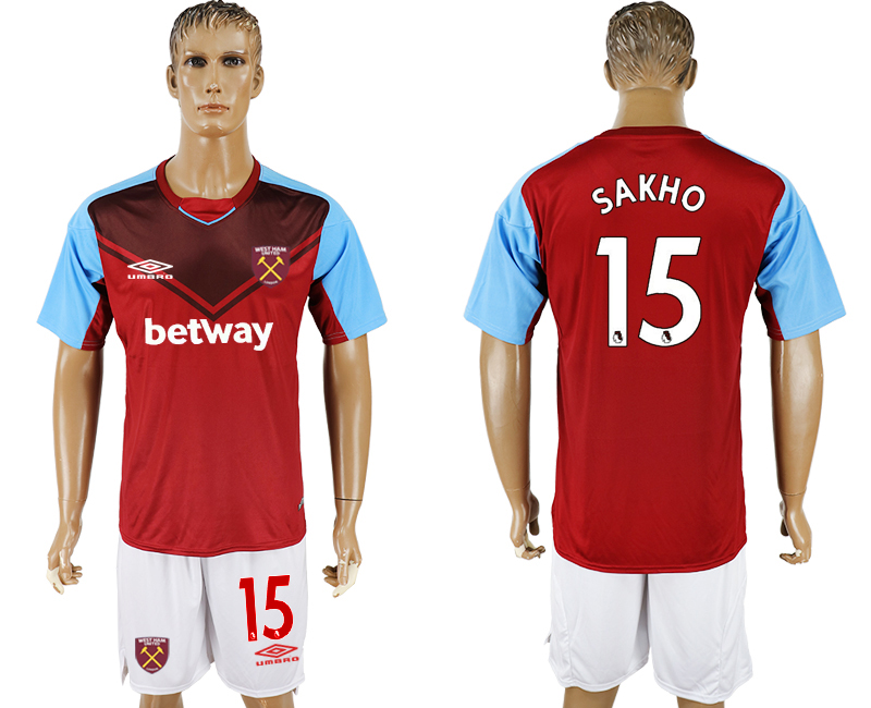 2017-18 West Ham United 15 SAKHO Home Soccer Jersey