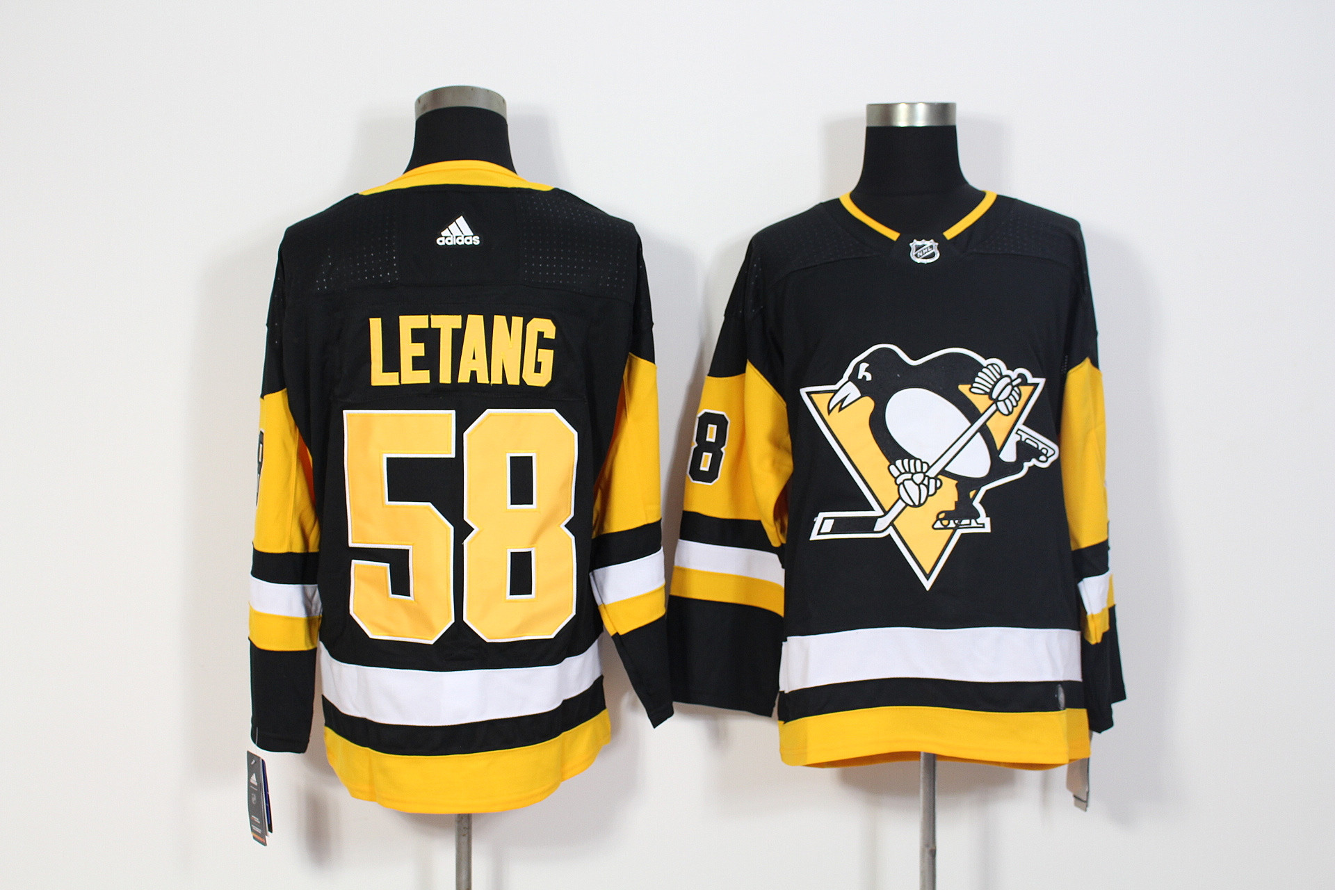 Penguins 58 Kris Letang Black Adidas Jersey