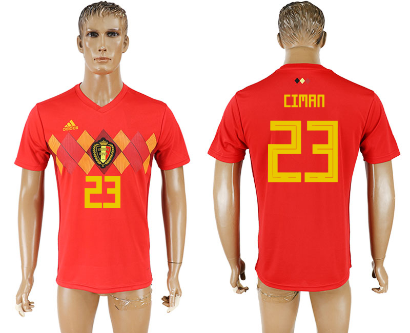 Belgium 23 CIMAN Home 2018 FIFA World Cup Thailand Soccer Jersey - Click Image to Close