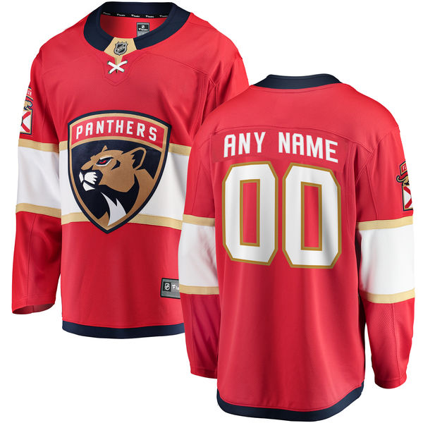 Florida Panthers Red Fanatics Branded Home Breakaway Men's Custom Jersey - Click Image to Close