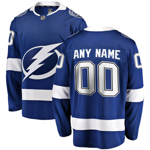 Tampa Bay Lightning Blue Fanatics Branded Home Breakaway Men's Custom Jersey