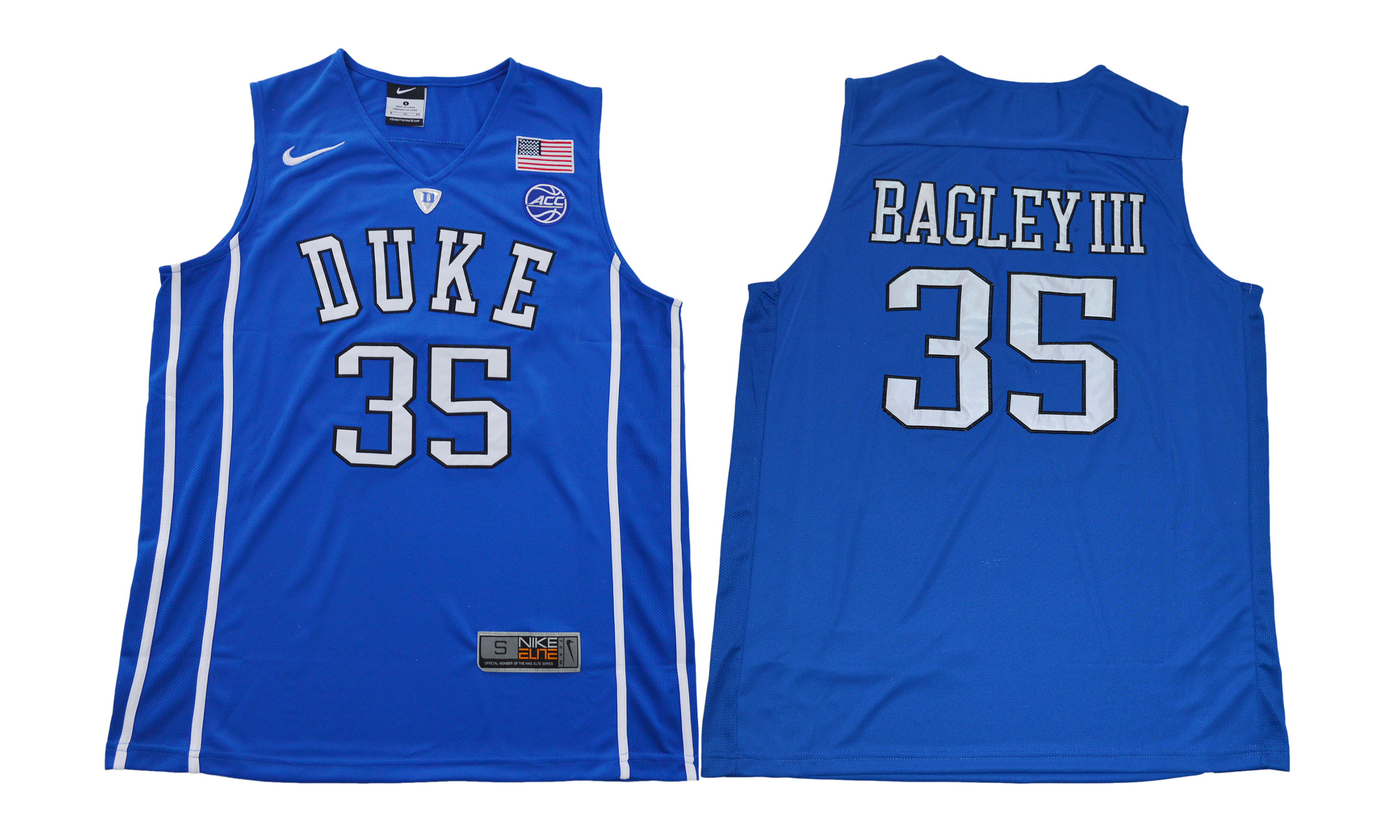 Duke Blue Devils 35 Marvin Bagley III Blue College Basketball Jersey