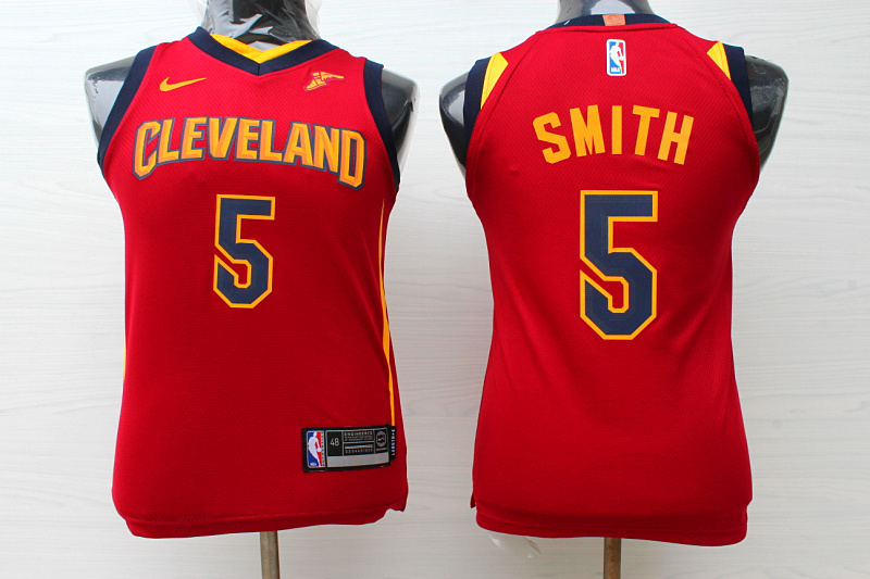 Cavaliers 5 J.R. Smith Red Youth Nike Replica Jersey