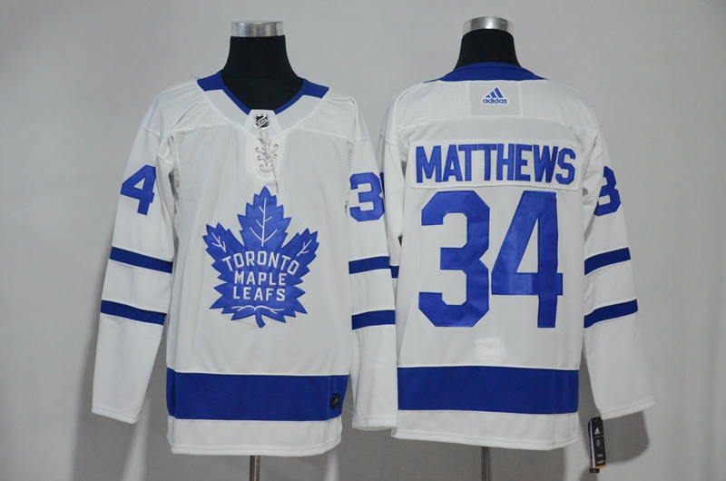 Maple Leafs 34 Auston Matthews White Adidas Jersey - Click Image to Close