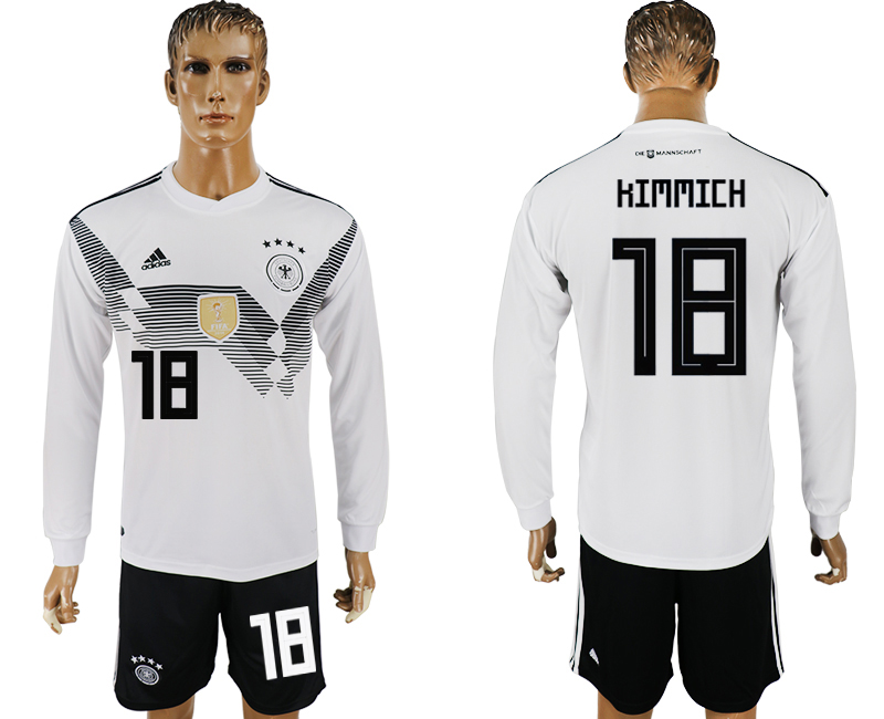 Germany 18 KIMMICH Home Long Sleeve 2018 FIFA World Cup Soccer Jersey