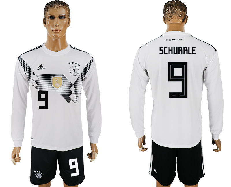 Germany 9 SCHURRLE Home Long Sleeve 2018 FIFA World Cup Soccer Jersey