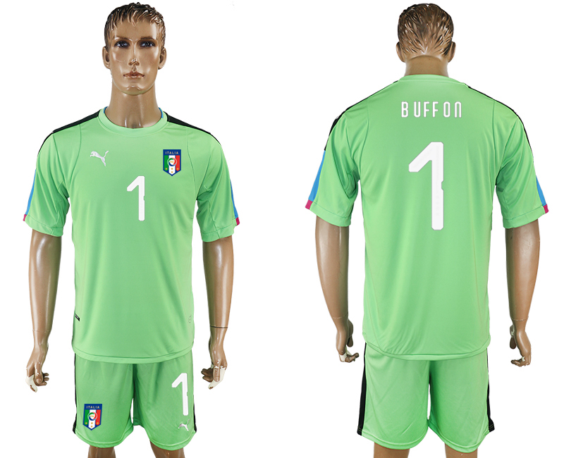 2017-18 Italy 1 BUFFON Green Goalkeeper Soccer Jersey