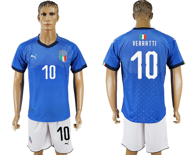 2017-18 Italy 10 VERRTTI Home Soccer Jersey