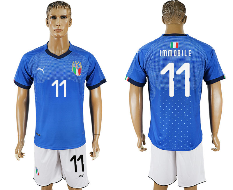 2017-18 Italy 11 IMMOBILE Home Soccer Jersey