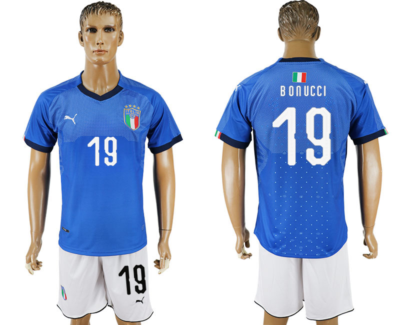2017-18 Italy 19 BONUCCI Home Soccer Jersey