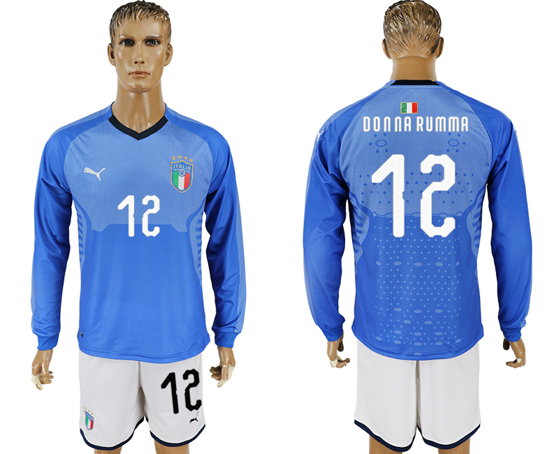 2017-18 Italy 12 DONNA RUMMA Home Long Sleeve Soccer Jersey