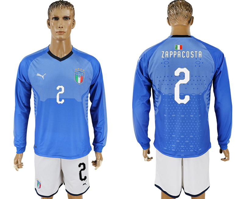 2017-18 Italy 2 ZAPPACOSTA Home Long Sleeve Soccer Jersey