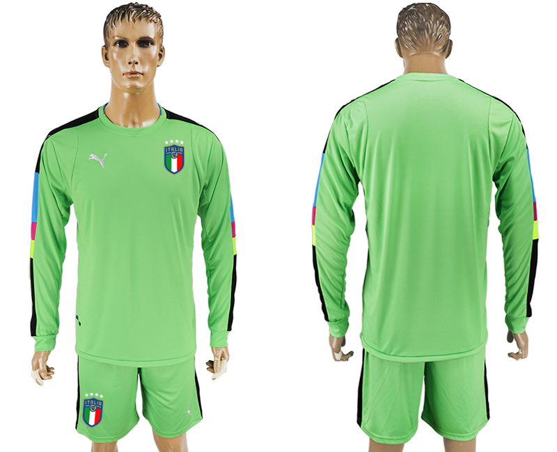 2017-18 Italy Green Long Sleeve Goalkeeper Soccer Jersey 2017-18 Italy Green Long Sleeve Goalkeeper Soccer Jersey