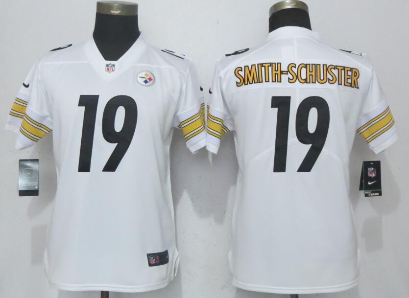 Nike Steelers 19 JuJu Smith-Schuster White Women Vapor Untouchable Player Limited Jersey - Click Image to Close