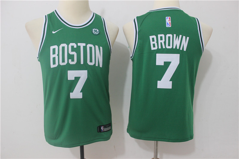 Celtics 7 Jaylen Brown Green Youth Nike Swingman Jersey - Click Image to Close