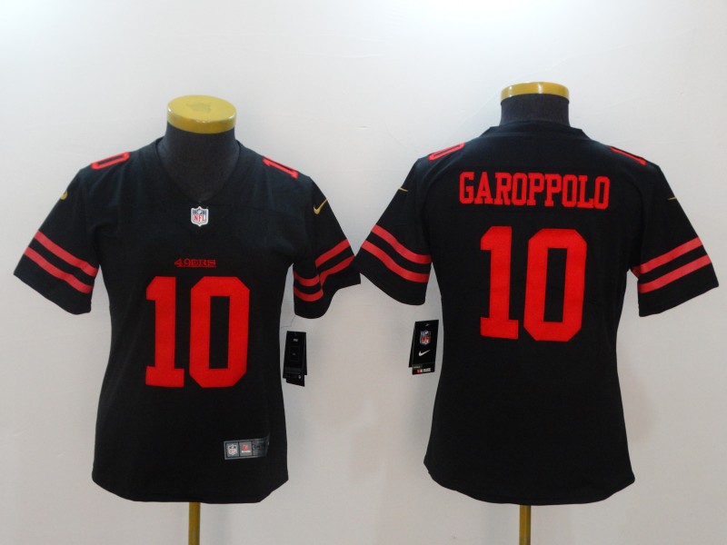 Nike 49ers 10 Jimmy Garoppolo Black Women Vapor Untouchable Player Limited Jersey