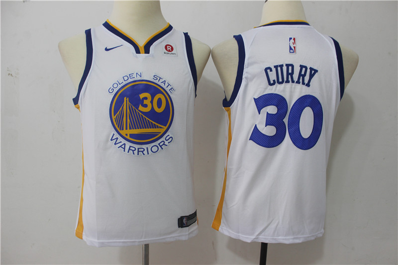 Warriors 30 Stephen Curry White Youth Nike Swingman Jersey