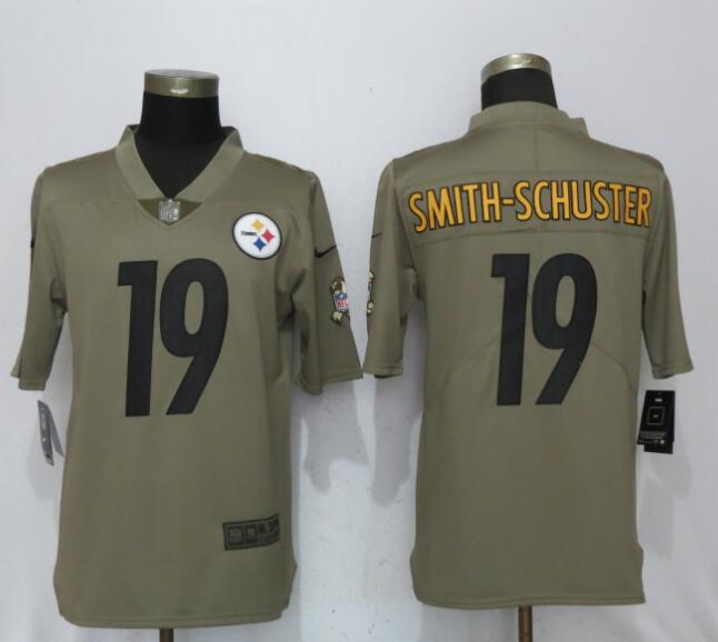 Nike Steelers 19 JuJu Smith-Schuster Olive Salute To Service Limited Jersey