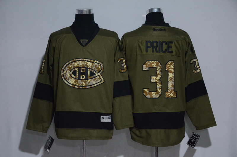 Canadiens 31 Carey Price Olive Green Salute to Service Reebok Jersey