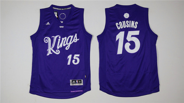 Kings 15 DeMarcus Cousins Purple 2016 Christmas Day Swingman Jersey