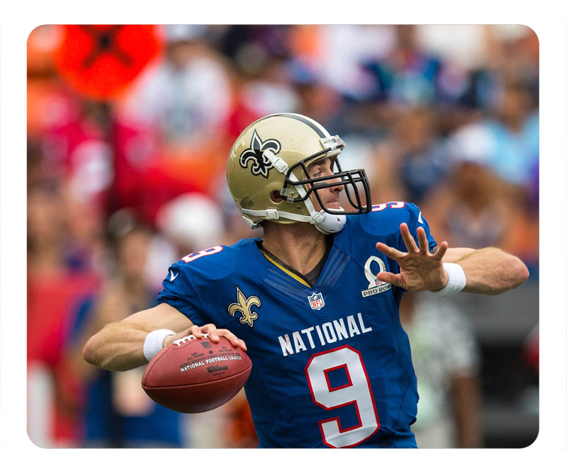 New Orleans Saints 9 Drew Brees Gaming/Office NFL Mouse Pad