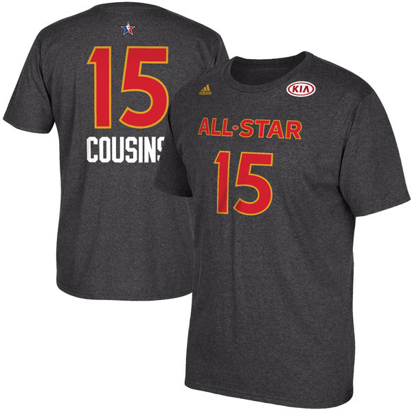 Men's DeMarcus Cousins adidas Charcoal 2017 All-Star Game Name & Number T-Shirt