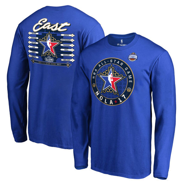 Men's Eastern Conference Fanatics Branded Royal 2017 NBA All-Star Game NOLA East Roster Long Sleeve T-Shirt