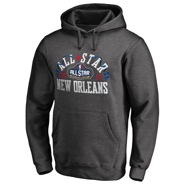 Men's Fanatics Branded Heather Gray 2017 NBA All-Star Game Fleur De Lis Pullover Hoodie - Click Image to Close