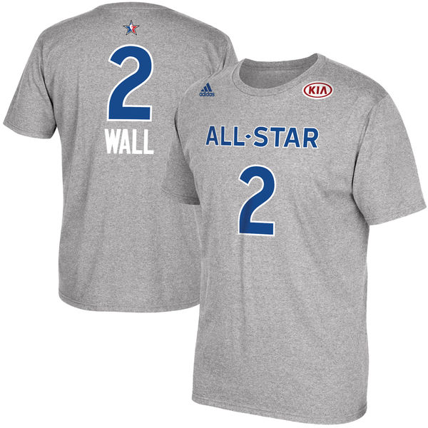 Men's John Wall adidas Gray 2017 NBA All-Star Game Name & Number T-Shirt - Click Image to Close