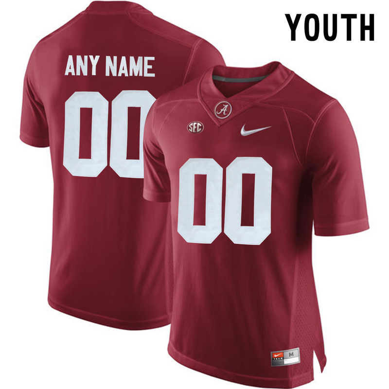 Alabama Crimson Tide Red Youth Customized College Jersey