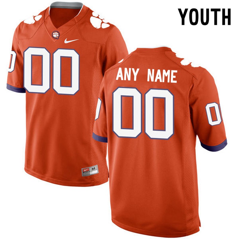Clemson Tigers Orange Youth Customized College Jersey