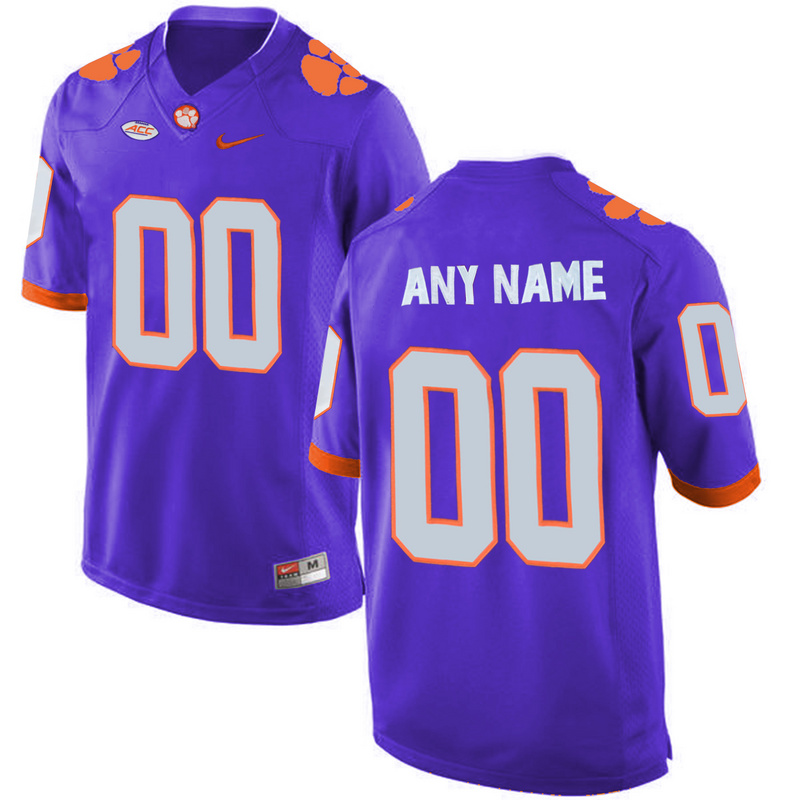 Clemson Tigers Purple Men's Customized College Jersey - Click Image to Close