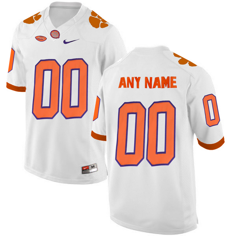 Clemson Tigers White Men's Customized College Jersey