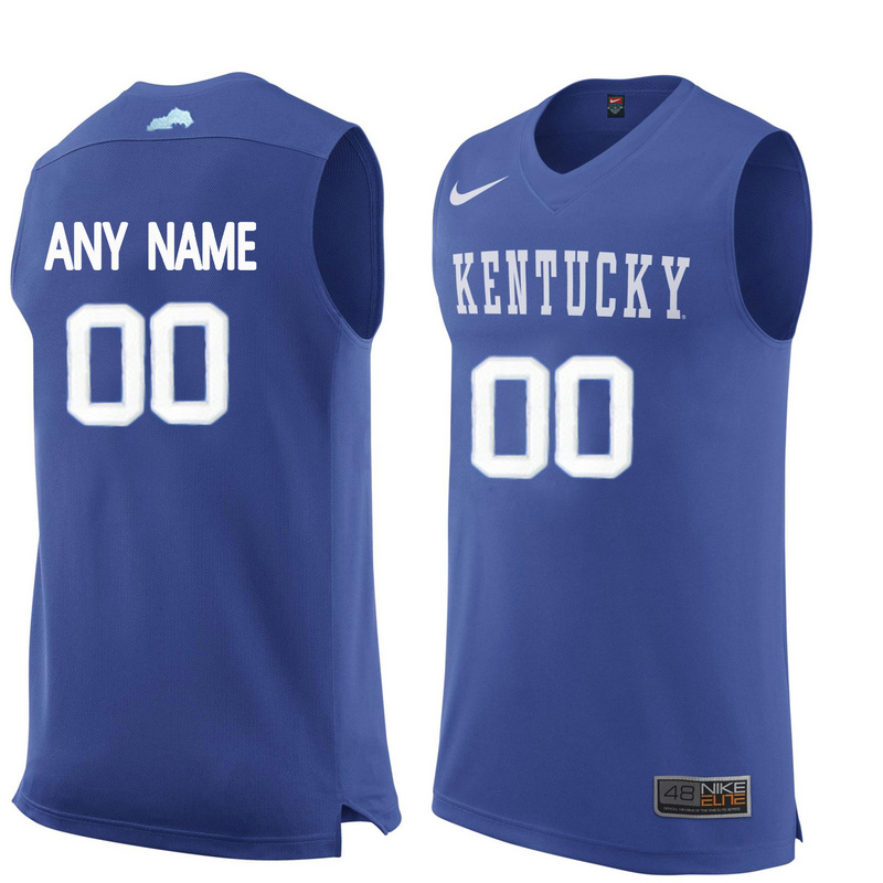 Kentucky Wildcats Blue Men's Customized College Basketball Jersey
