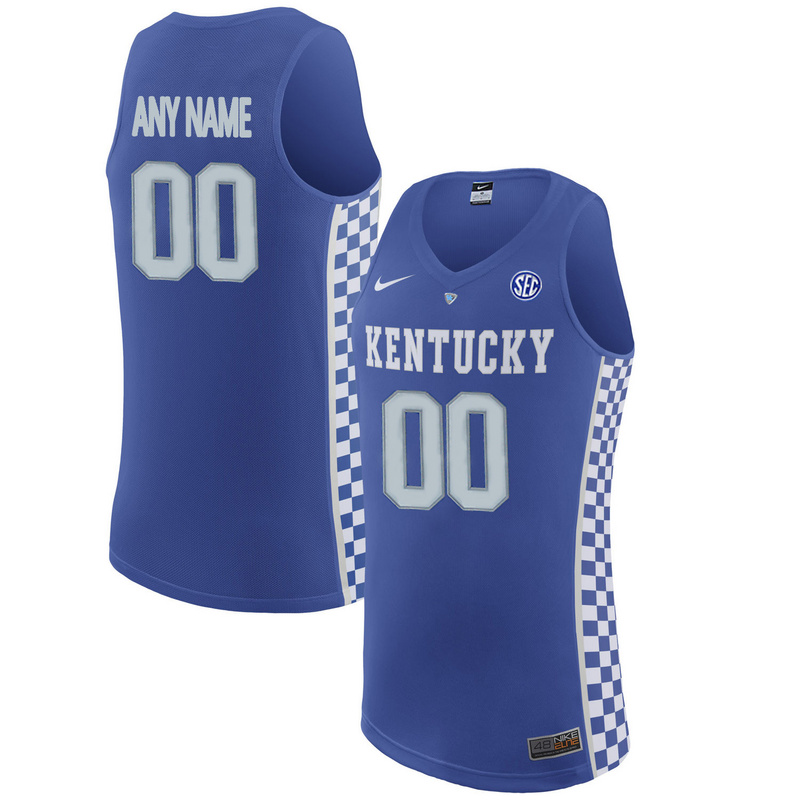Kentucky Wildcats Blue Men's SEC Customized College Basketball Jersey