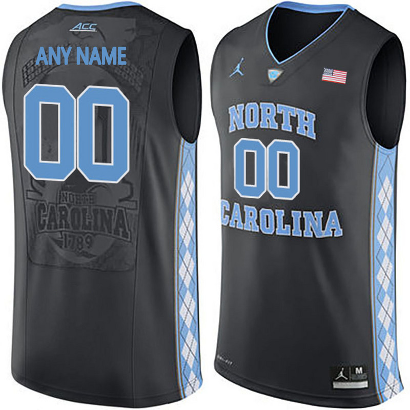 North Carolina Tar Heels Black Men's Customized College Basketball Jersey