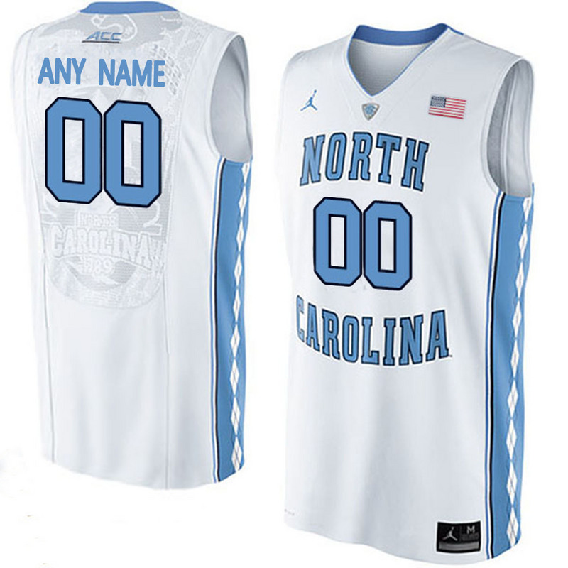 North Carolina Tar Heels White Men's Customized College Basketball Jersey