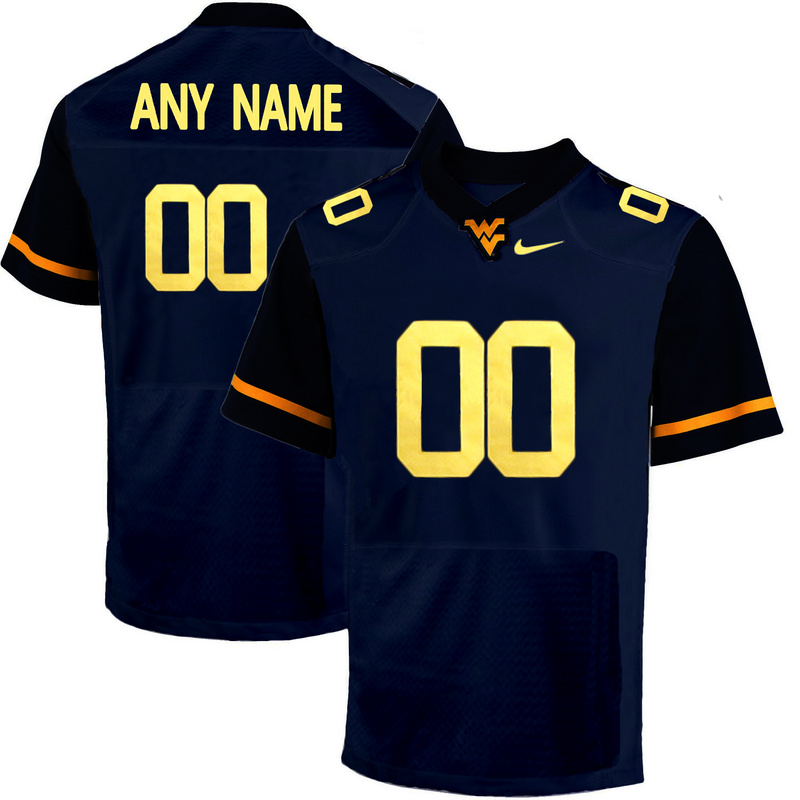West Virginia Mountaineers Black Men's Customized College Jersey - Click Image to Close