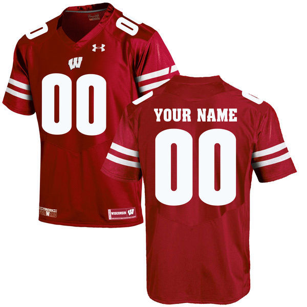 Wisconsin Badgers Red Under Armour Men's Customized College Jersey
