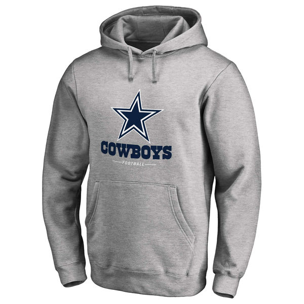 Men's Dallas Cowboys Pro Line by Fanatics Branded Heathered Gray Team Lockup Pullover Hoodie
