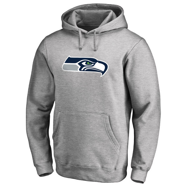 Men's Seattle Seahawks Pro Line Heathered Gray Primary Logo Pullover Hoodie