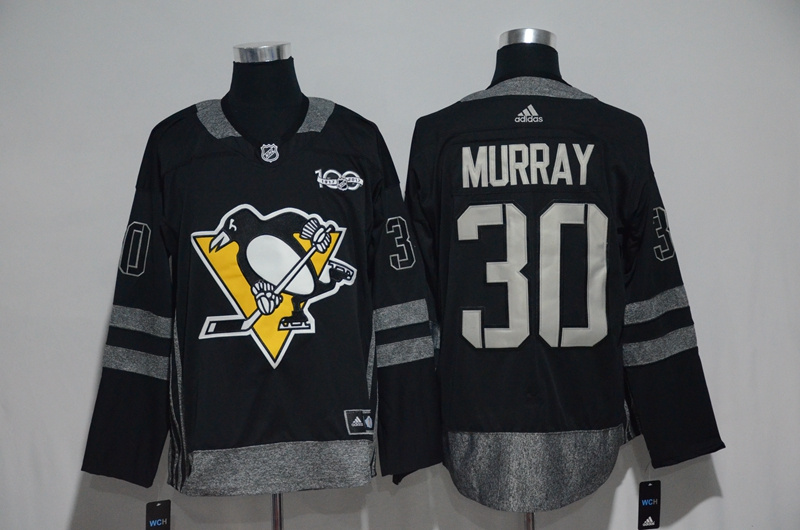Penguins 30 Matt Murray Black 1917-2017 100th Anniversary Adidas Jersey